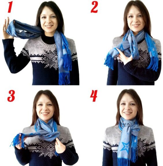 Способ для длинного шарфа