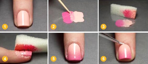 Как накрасить ногти двумя цветами