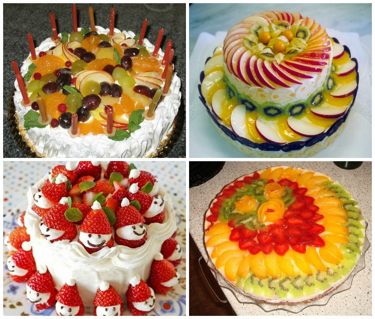 Как украсить торт фруктами
